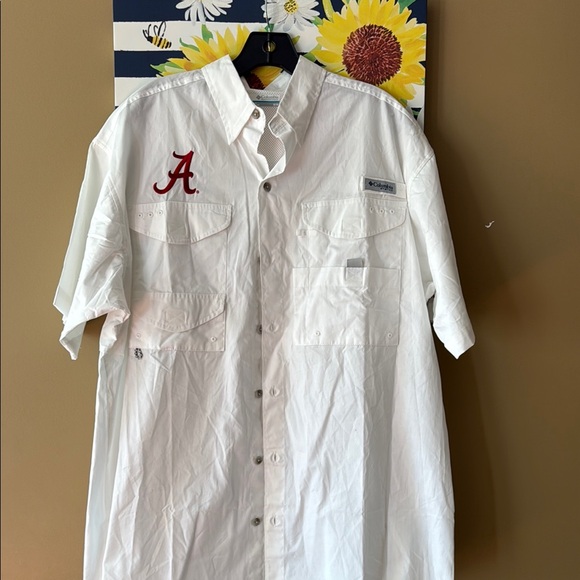 Columbia Men's White Shirt with Alabama Embroidered Logo M - Picture 2 of 9